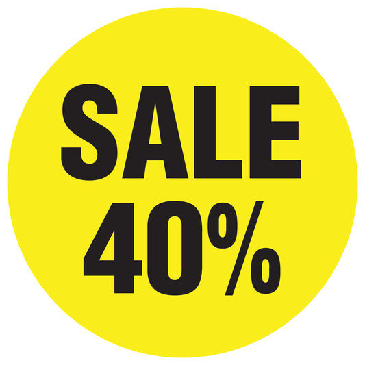 Promotional stickers round 2 "Sale 40%" 10-60 cm LH-SALE-3040-RU-10-3-88