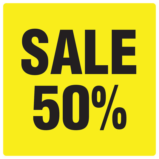 Promotional stickers square"Sale 50%" 10-60 cm LH-SALE-3050-QU-10-3-88