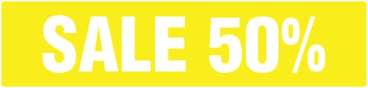 Promotional stickers rectangular "Sale 50%" 10-60 cm LH-SALE-3050-RE-50x12-3-0
