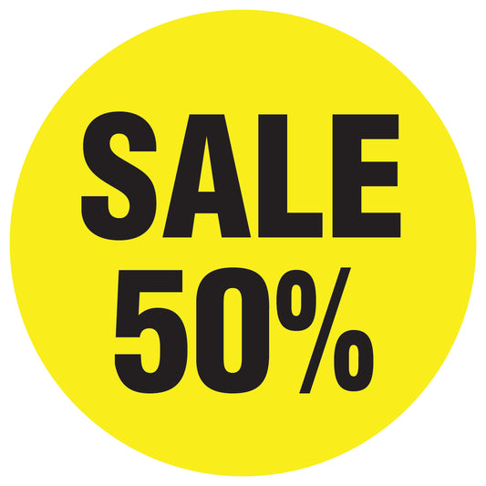 Promotional stickers round 2 "Sale 50%" 10-60 cm LH-SALE-3050-RU-10-3-88