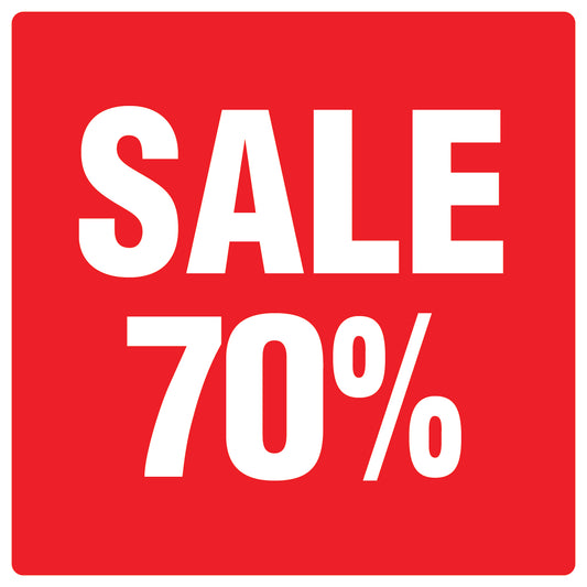 Promotional stickers square"Sale 70%" 10-60 cm LH-SALE-3070-QU-10-14-0