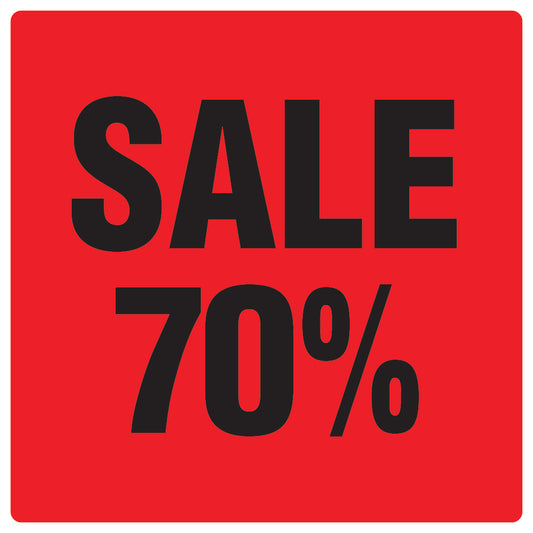 Promotional stickers square"Sale 70%" 10-60 cm LH-SALE-3070-QU-10-14-88