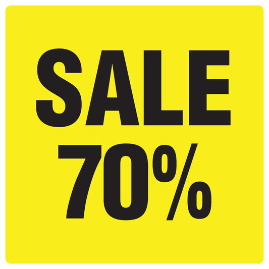 Promotional stickers square"Sale 70%" 10-60 cm LH-SALE-3070-QU-10-3-88