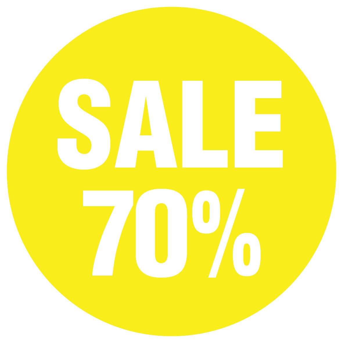Promotional stickers round 2 "Sale 70%" 10-60 cm LH-SALE-3070-RU-10-3-0