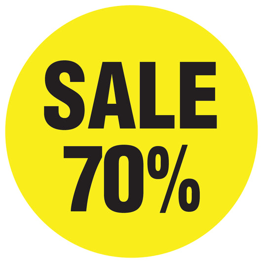 Promotional stickers round 2 "Sale 70%" 10-60 cm LH-SALE-3070-RU-10-3-88