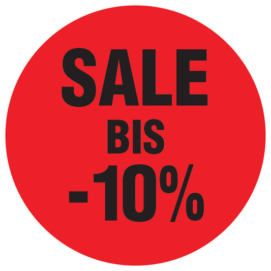 Promotional stickers round 2 "Sale bis -10%" 10-60 cm LH-SALE-4010-RU-10-14-88