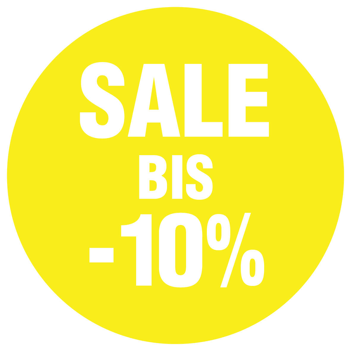 Promotional stickers round 2 "Sale bis -10%" 2-7 cm LH-SALE-4010-RU-10-3-0