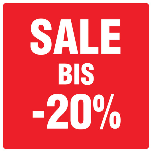 Promotional stickers square"Sale bis -20%" 10-60 cm LH-SALE-4020-QU-10-14-0