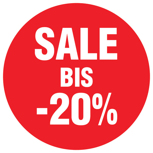 Promotional stickers round 2 "Sale bis -20%" 10-60 cm LH-SALE-4020-RU-10-14-0