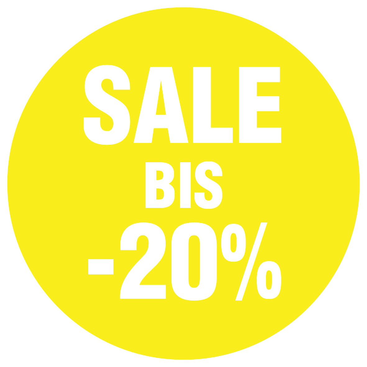 Promotional stickers round 2 "Sale bis -20%" 2-7 cm LH-SALE-4020-RU-10-3-0