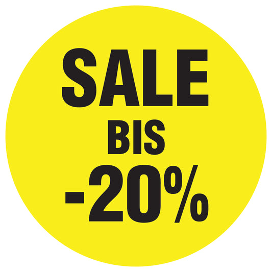 Promotional stickers round 2 "Sale bis -20%" 10-60 cm LH-SALE-4020-RU-10-3-88