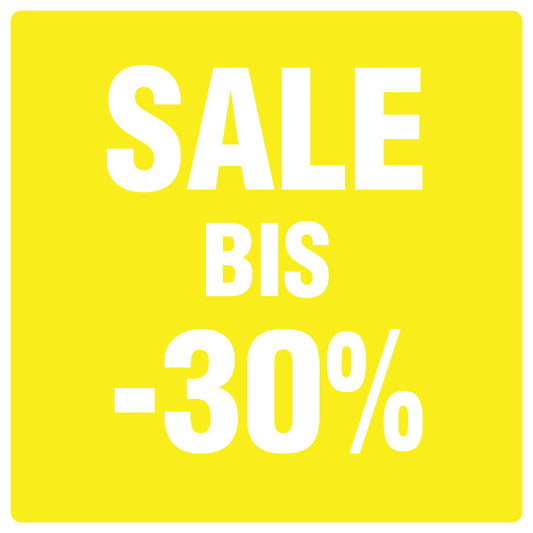 Promotional stickers square"Sale bis -30%" 10-60 cm LH-SALE-4030-QU-10-3-0