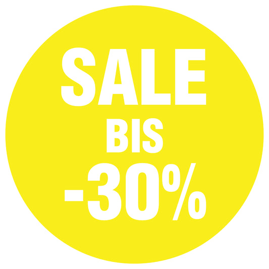 Promotional stickers round 2 "Sale bis -30%" 10-60 cm LH-SALE-4030-RU-10-3-0
