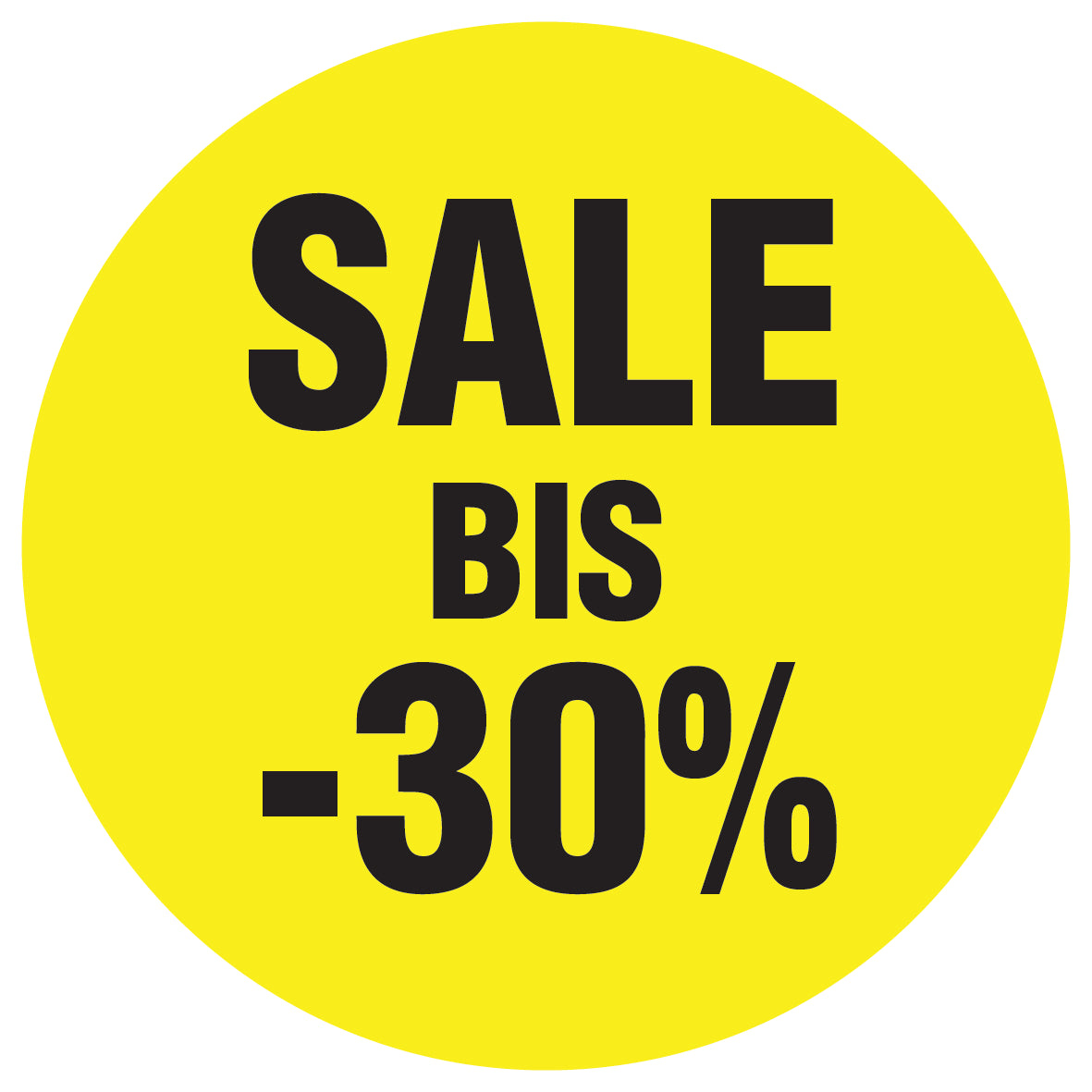 Promotional stickers round 2 "Sale bis -30%" 2-7 cm LH-SALE-4030-RU-10-3-88