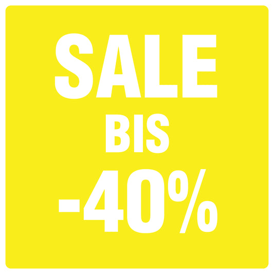 Promotional stickers square"Sale bis -40%" 2-7 cm LH-SALE-4040-QU-10-3-0