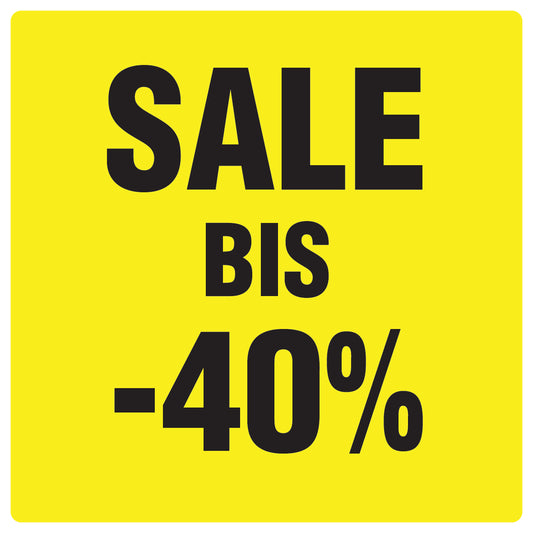 Promotional stickers square"Sale bis -40%" 10-60 cm LH-SALE-4040-QU-10-3-88