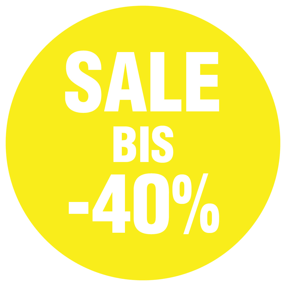 Promotional stickers round 2 "Sale bis -40%" 10-60 cm LH-SALE-4040-RU-10-3-0