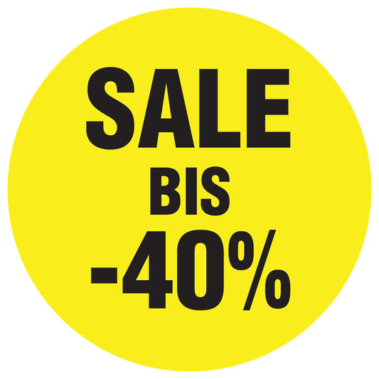 Promotional stickers round 2 "Sale bis -40%" 10-60 cm LH-SALE-4040-RU-10-3-88