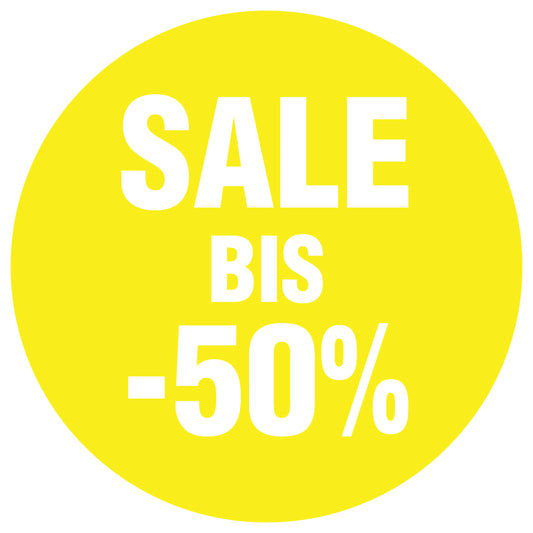 Promotional stickers round 2 "Sale bis -50%" 10-60 cm LH-SALE-4050-RU-10-3-0