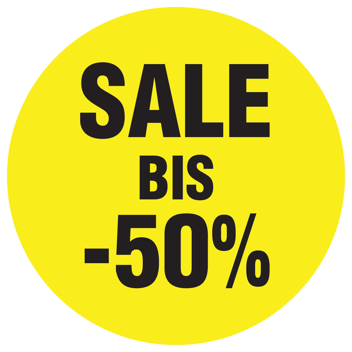 Promotional stickers round 2 "Sale bis -50%" 10-60 cm LH-SALE-4050-RU-10-3-88