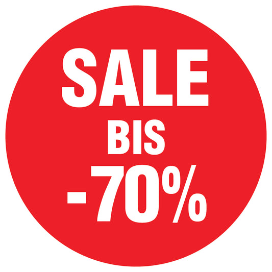 Promotional stickers round 2 "Sale bis -70%" 10-60 cm LH-SALE-4070-RU-10-14-0