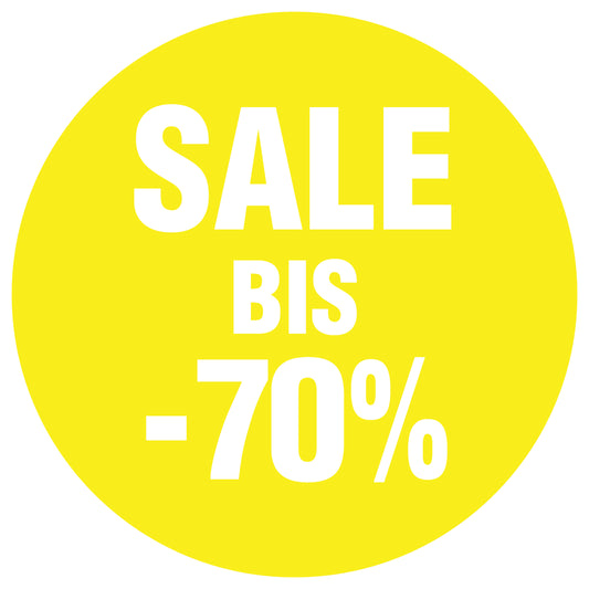Promotional stickers round 2 "Sale bis -70%" 2-7 cm LH-SALE-4070-RU-10-3-0