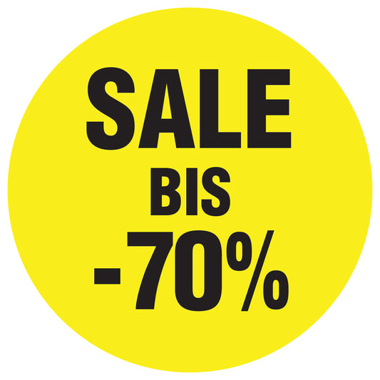 Promotional stickers round 2 "Sale bis -70%" 10-60 cm LH-SALE-4070-RU-10-3-88