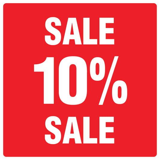 Promotional stickers square"Sale 10% sale" 10-60 cm LH-SALE-5010-QU-10-14-0