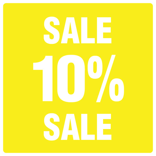 Promotional stickers square"Sale 10% sale" 2-7 cm LH-SALE-5010-QU-10-3-0