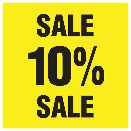 Promotional stickers square"Sale 10% sale" 2-7 cm LH-SALE-5010-QU-10-3-88