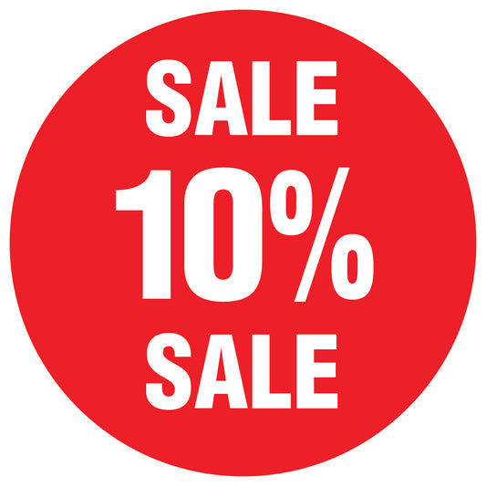 Promotional stickers round 2 "Sale 10% sale" 10-60 cm LH-SALE-5010-RU-10-14-0
