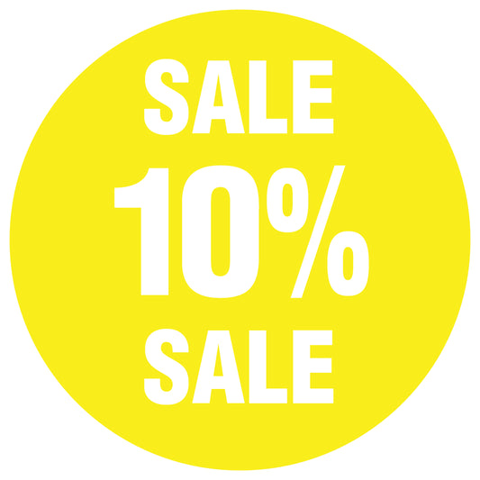 Promotional stickers round 2 "Sale 10% sale" 10-60 cm LH-SALE-5010-RU-10-3-0