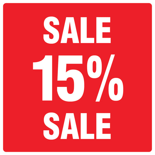 Promotional stickers square"Sale 15% sale" 10-60 cm LH-SALE-5015-QU-10-14-0