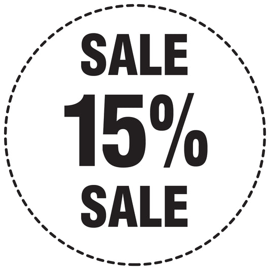 Promotional stickers round 2 "Sale 15% sale" 10-60 cm LH-SALE-5015-RU-10-0-88