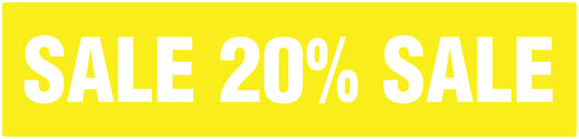 Promotional stickers rectangular "Sale 20% sale" 10-60 cm LH-SALE-5020-RE-50x12-3-0