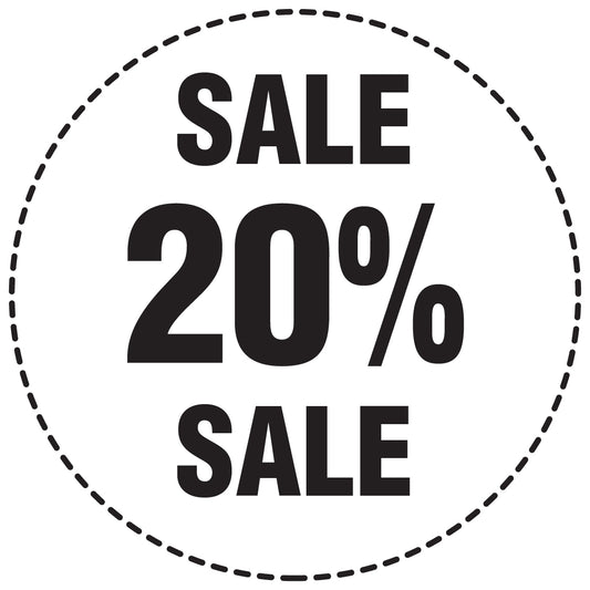 Promotional stickers round 2 "Sale 20% sale" 10-60 cm LH-SALE-5020-RU-10-0-88