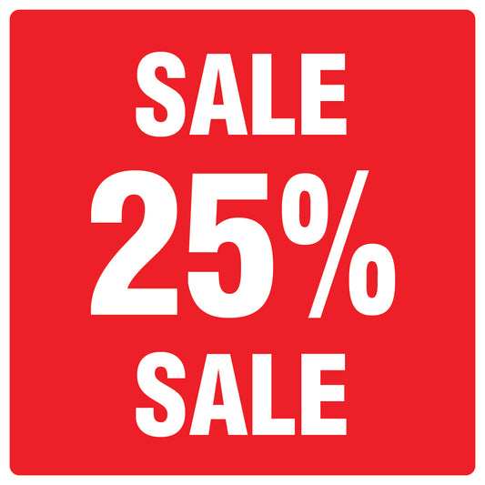 Promotional stickers square"Sale 25% sale" 10-60 cm LH-SALE-5025-QU-10-14-0