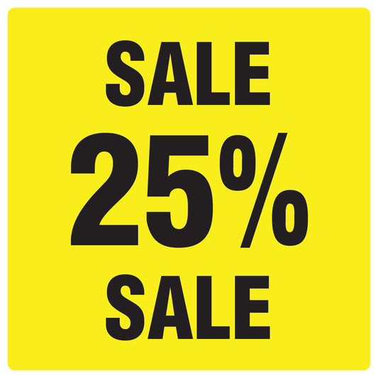 Promotional stickers square"Sale 25% sale" 10-60 cm LH-SALE-5025-QU-10-3-88