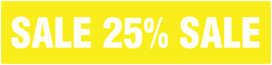 Promotional stickers rectangular "Sale 25% sale" 10-60 cm LH-SALE-5025-RE-50x12-3-0