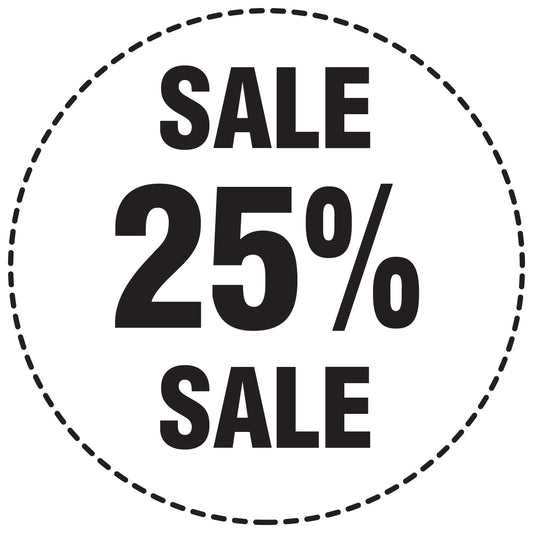 Promotional stickers round 2 "Sale 25% sale" 10-60 cm LH-SALE-5025-RU-10-0-88