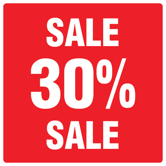 Promotional stickers square"Sale 30% sale" 10-60 cm LH-SALE-5030-QU-10-14-0