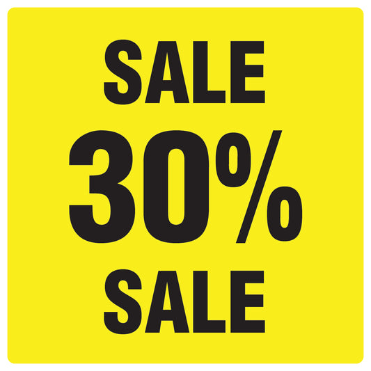 Promotional stickers square"Sale 30% sale" 10-60 cm LH-SALE-5030-QU-10-3-88