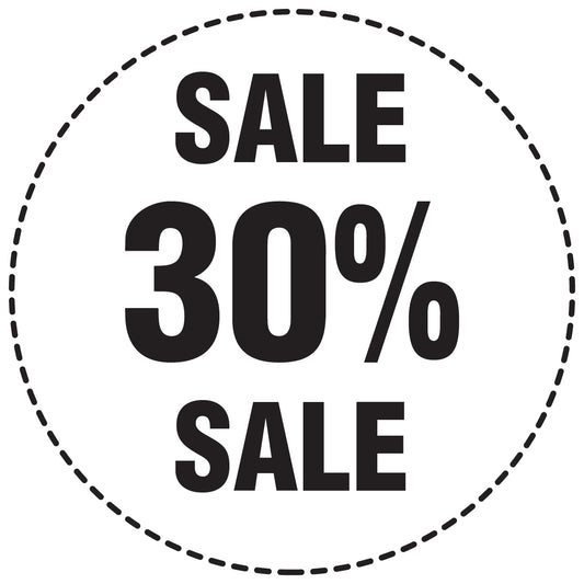 Promotional stickers round 2 "Sale 30% sale" 2-7 cm LH-SALE-5030-RU-10-0-88