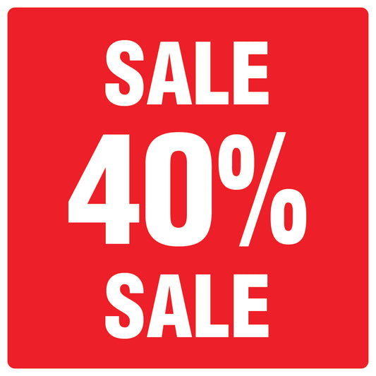 Promotional stickers square"Sale 40% sale" 10-60 cm LH-SALE-5040-QU-10-14-0