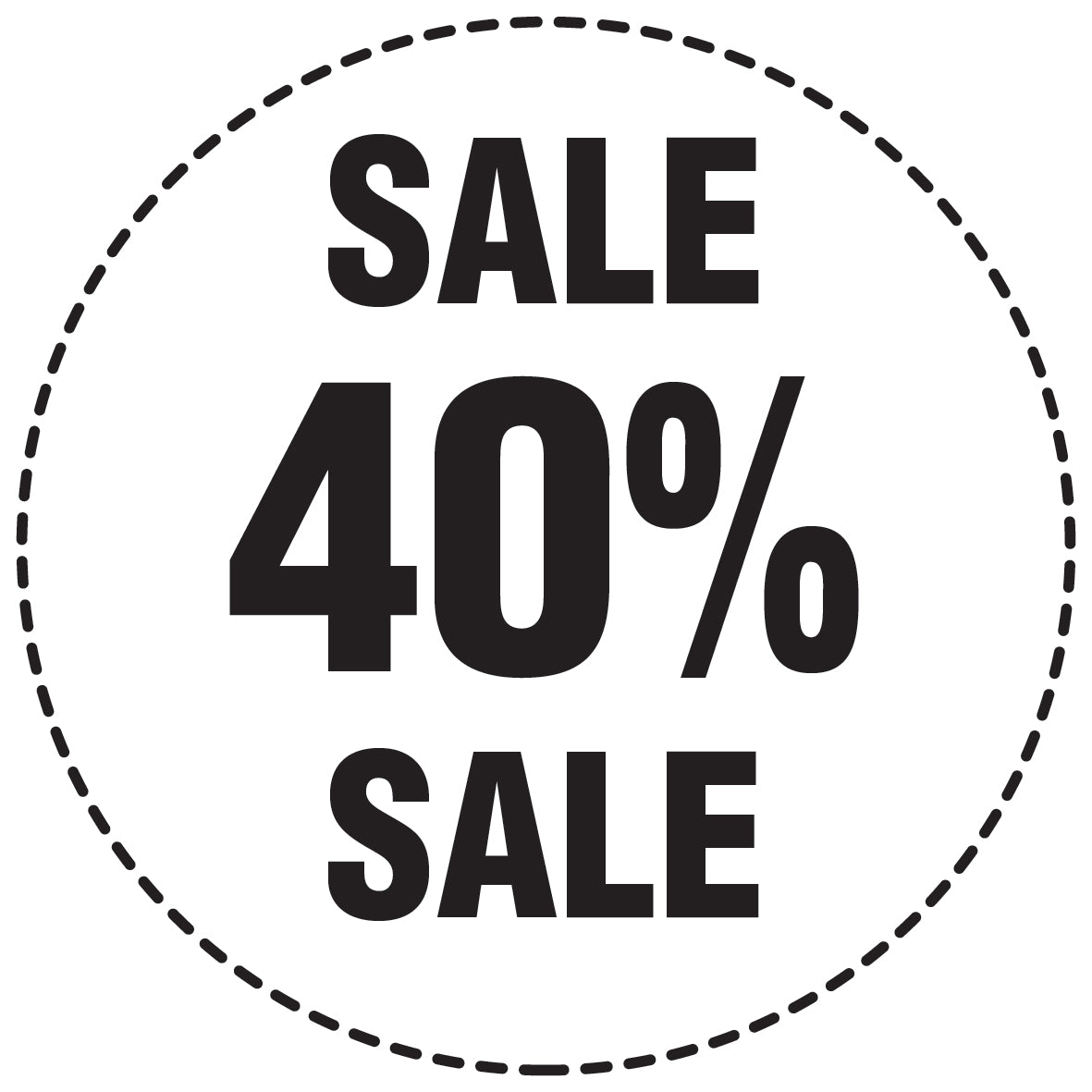 Promotional stickers round 2 "Sale 40% sale" 10-60 cm LH-SALE-5040-RU-10-0-88