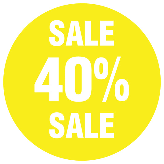 Promotional stickers round 2 "Sale 40% sale" 10-60 cm LH-SALE-5040-RU-10-3-0