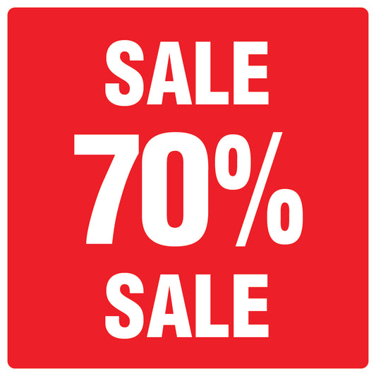 Promotional stickers square"Sale 70% sale" 10-60 cm LH-SALE-5070-QU-10-14-0