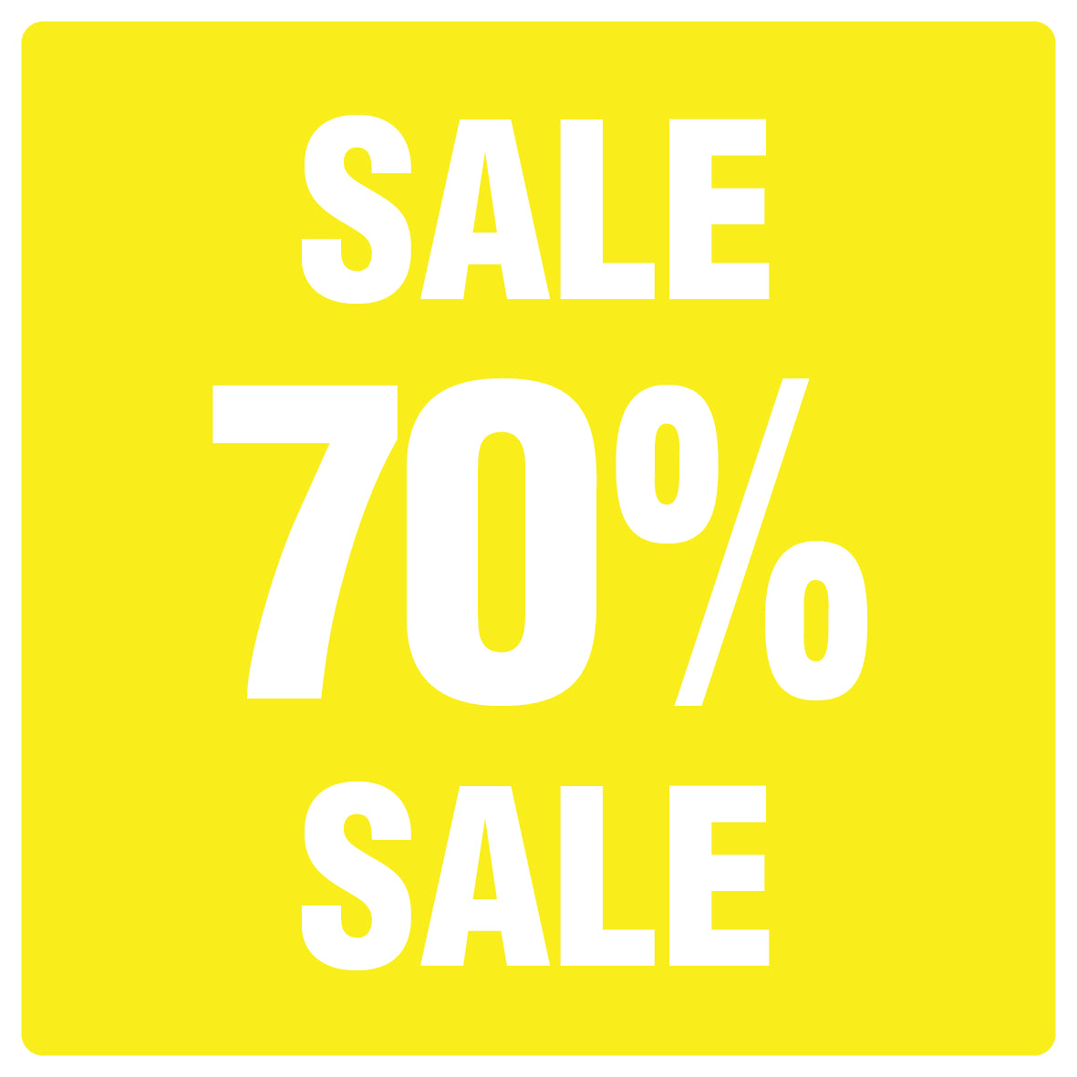 Promotional stickers square"Sale 70% sale" 10-60 cm LH-SALE-5070-QU-10-3-0