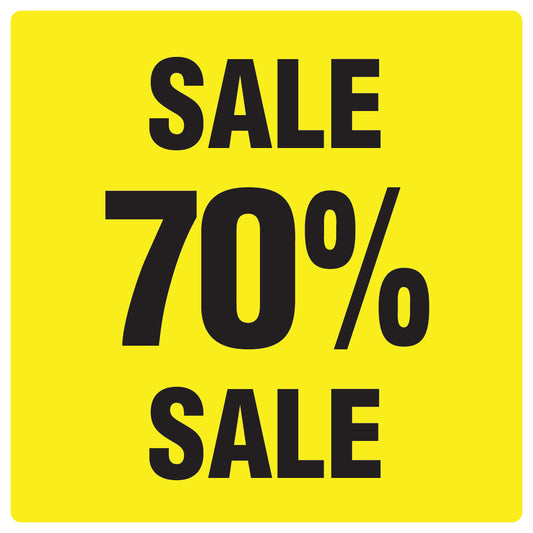 Promotional stickers square"Sale 70% sale" 10-60 cm LH-SALE-5070-QU-10-3-88