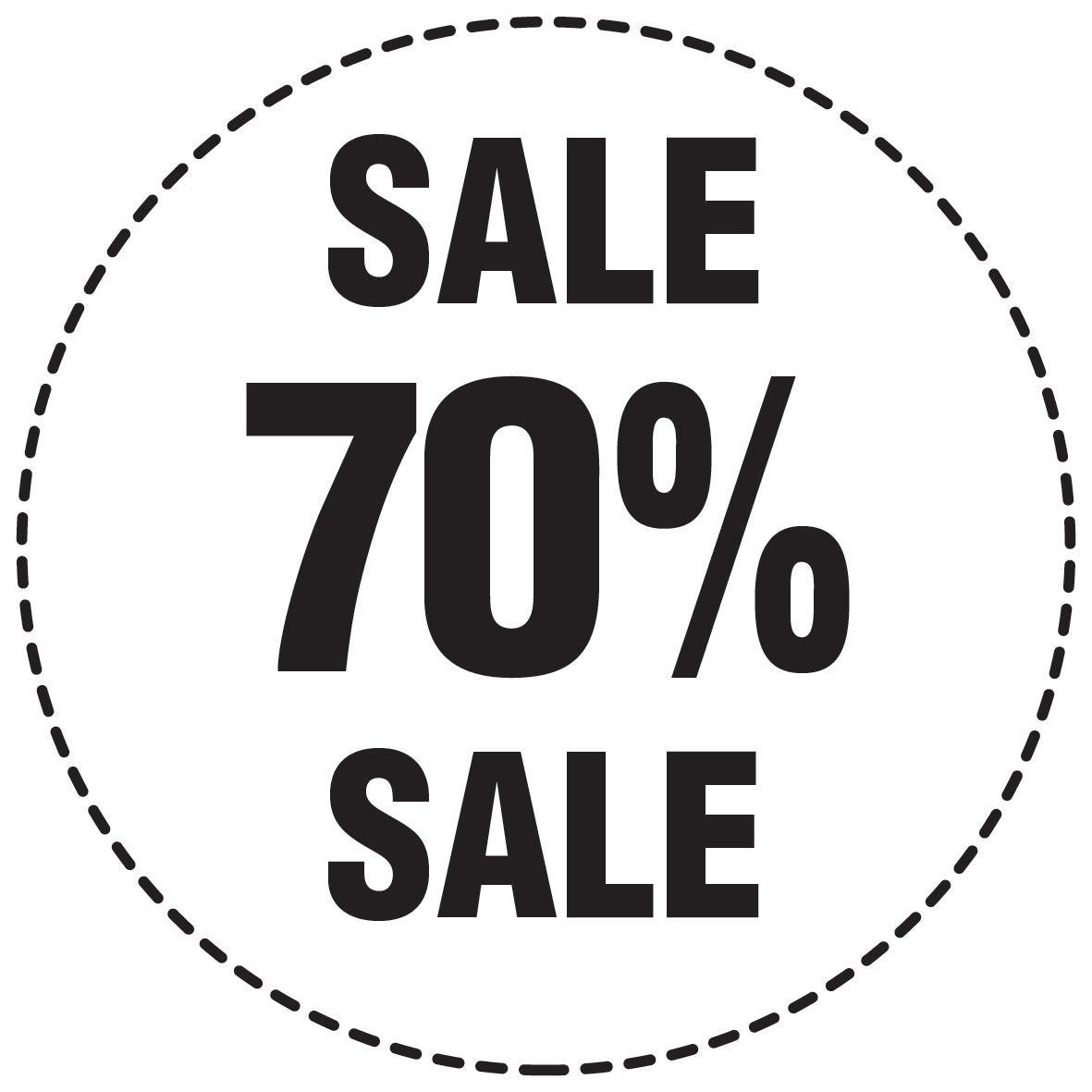 Promotional stickers round 2 "Sale 70% sale" 10-60 cm LH-SALE-5070-RU-10-0-88